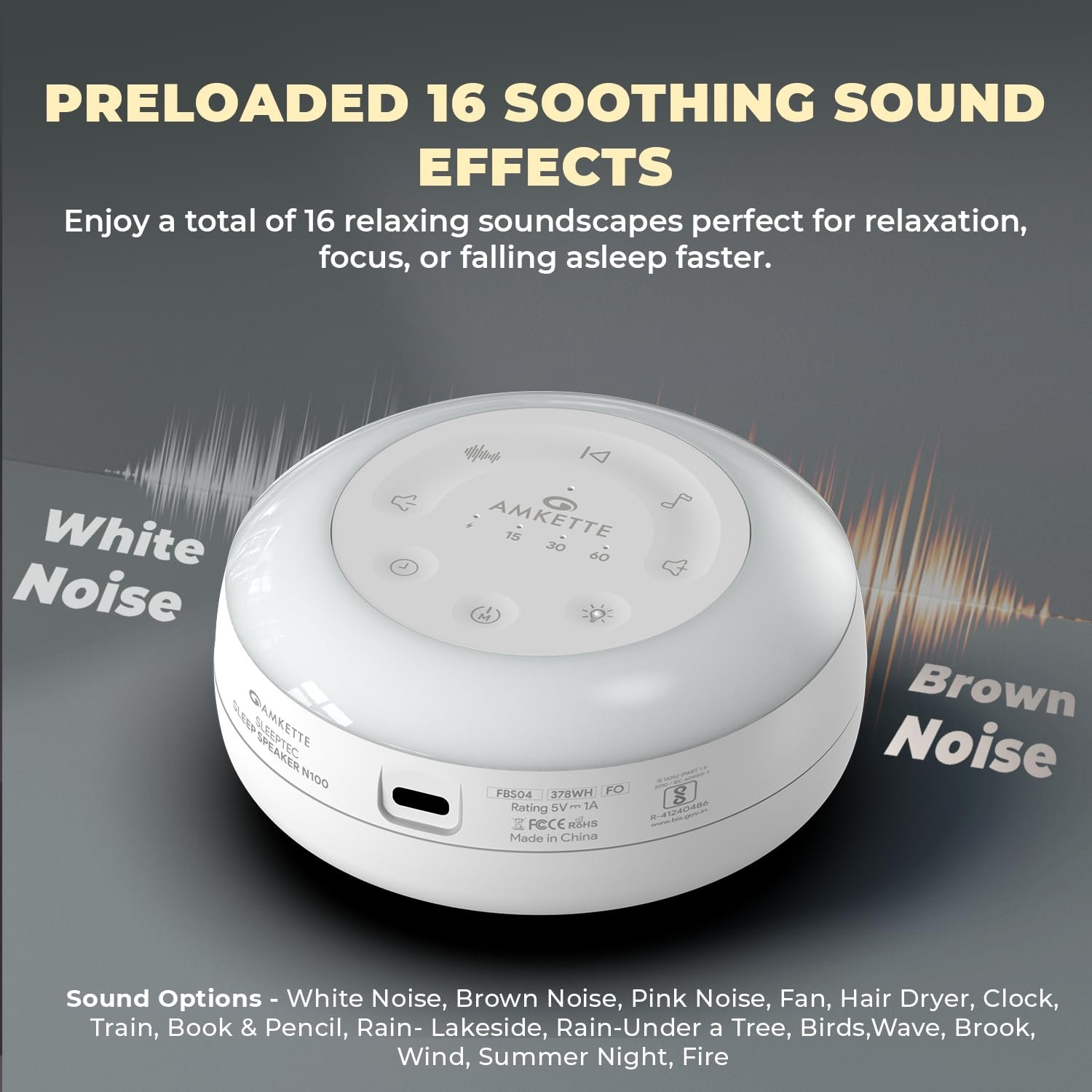 White noise generator for tinnitus sound enrichment